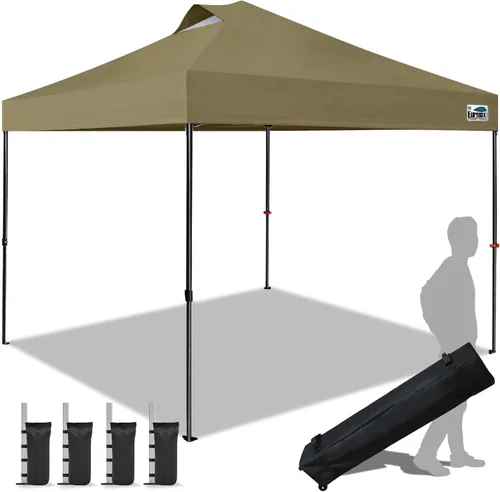 Vista 8 de Eurmax Tienda de campaña desplegable de Estados Unidos de 10 x 10, tienda de campaña para eventos de grado comercial con bolsa rodante patentada sin