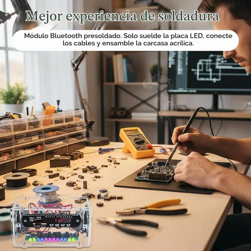 Vista 3 de MiOYOOW Kit de altavoz Bluetooth DIY con radio FM para uso escolar
