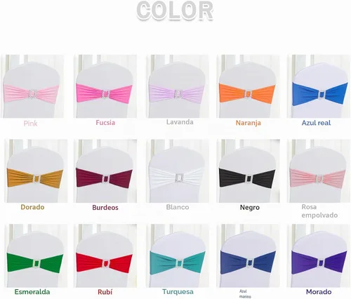 Vista 5 de Joccun 30 PCS Bandas de Spandex para Sillas con Lazos, Banda Elástica de Cubierta de Silla con Hebilla Deslizante, Lazos Elásticos Universales