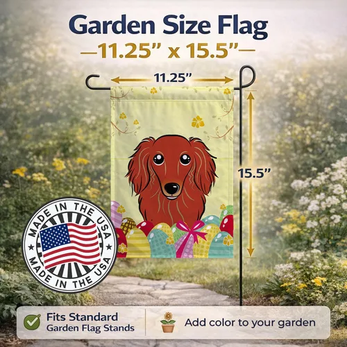 Vista 287 de Caroline's Treasures BB1923GF Bandera decorativa para jardín con diseño de Border Collie, para caza de huevos de Pascua, para jardín, jardín, patio