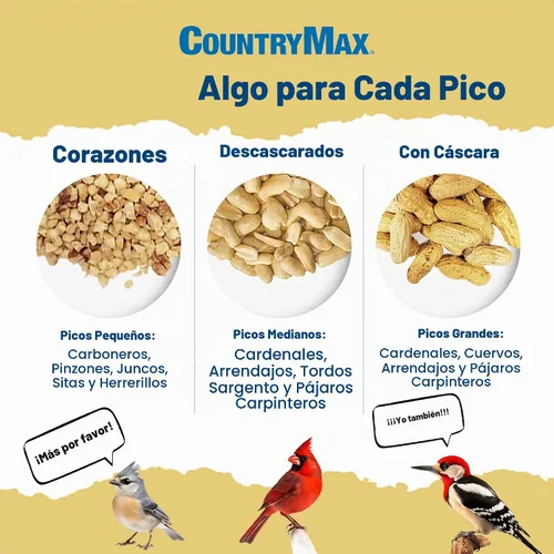 Vista 4 de Cacahuetes crudos CountryMax de 25 libras para vida silvestre y ardillas
