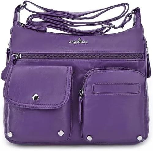 Vista 9 de Angel Kiss Bolsos cruzados para mujer, bolsos de hombro y monederos medianos de piel sintética Ladies, Medium, Faux Leather