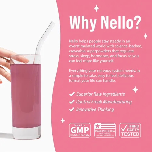 Vista 5 de Nello Superbalance Mezcla de bebida de apoyo hormonal, SRI-81 Shatavari, mio-inositol, Rhodiola Rosea, vitamina C, magnesio, teobromina