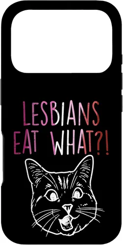 Vista 30 de Lesbians Eat What Sorprised Cat Funny LGBT Gay Pride - Carcasa para iPhone 16