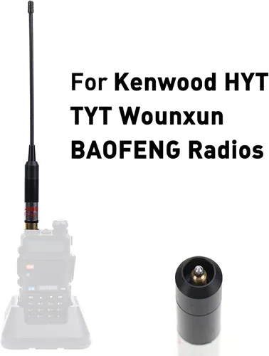 Vista 6 de AL-800 SMA-Antena de conector hembra Antena súper telescópica de alta ganancia VHF/UHF 144/430MHz para Kenwood TYT HYT Wouxun BAOFENG UV-5R UV-82 etc