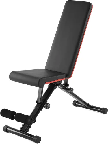 Vista 10 de Banco de pesas ajustable para gimnasio en casa, equipo de entrenamiento plegable para entrenamiento de fuerza de cuerpo completo, banco