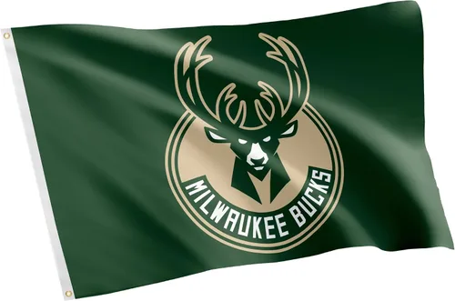 Vista 8 de Desert Cactus Milwaukee Bucks Flag Team NBA National Basketball Association 100% poliéster para interiores y exteriores, banderas de 3 x 5 pies