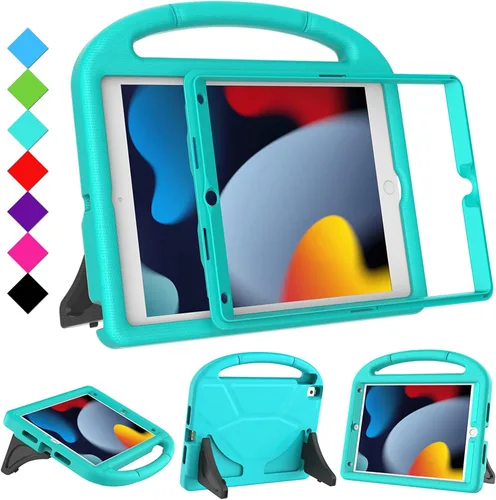 Vista 10 de Funda para niños para iPad 10.2 y 10.5, iPad de 9ª/8ª/7ª generación de 10.2 pulgadas 2021 2020 2019 con protector de pantalla, iPad Air 3ª Negro