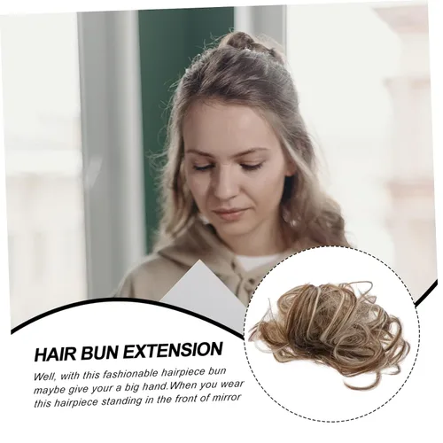 Vista 4 de Mikinona Extensión de pelo de cola moño elástico para mujeres accesorios para el cabello (6ah613)