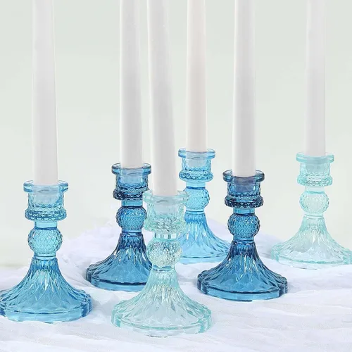 Vista 10 de Efavormart - Candelabro de acrílico transparente con 9 brazos, soporte para velas con base cuadrada, 4 pies de alto