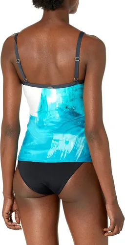 Vista 2 de Calvin Klein Traje de baño tankini sobre el hombro para mujer
