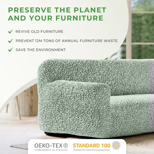 Vista 6 de PAULATO BY GA.I.CO. Funda otomana para puf, 1 pieza, de algodón elástico, para niños, funda protectora y suave, protector de muebles ecológico