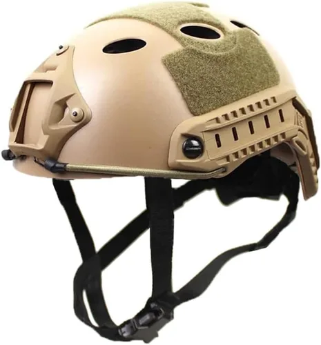 Vista 8 de Casco táctico PJ para Airsoft y Paintball con soporte para gafas de visión nocturna (NVG) y carril lateral
