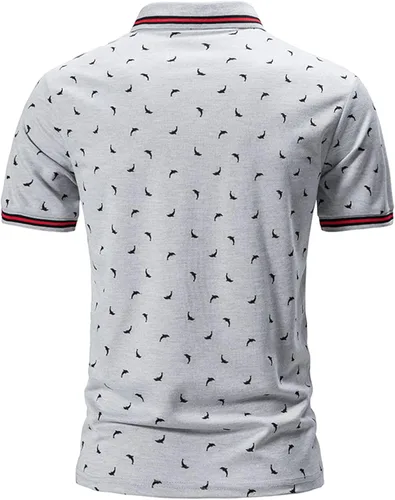 Vista 3 de Polo de manga corta para hombre, de secado rápido, de algodón, para golf, de ajuste regular, casual, de verano, para hombre