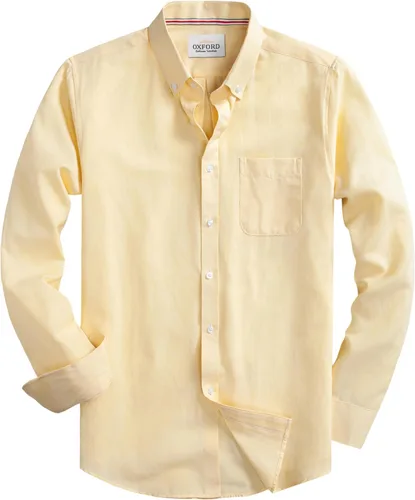 Vista 11 de Camisas Oxford de manga larga para hombre, ajustadas, ligeras, casuales, con botones y bolsillo