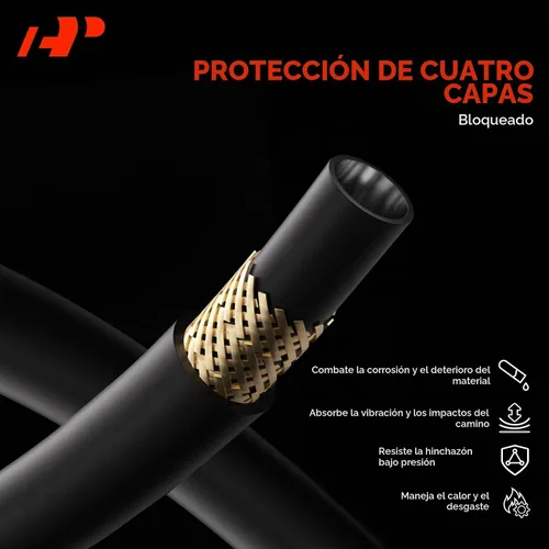 Vista 4 de A-Premium - Conjunto de manguera de presión de dirección asistida, bomba a estante