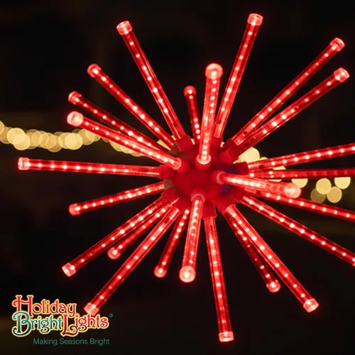Vista 5 de Holiday Bright Lights Estrella colgante roja de 20 pulgadas con 224 luces LED para interiores y exteriores