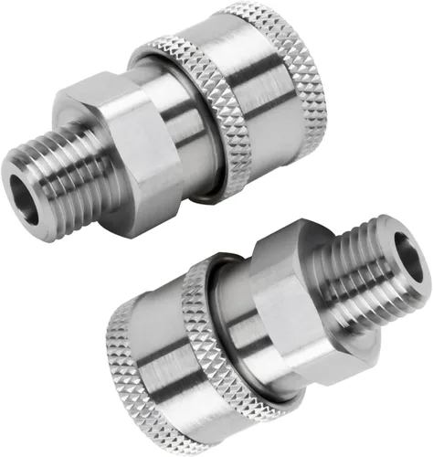 Vista 2 de Beduan Adaptador de Conector Rápido de Lavadora a Presión de Acero Inoxidable de 1/4" NPT Hembra con Enchufe QC, 5000 PSI