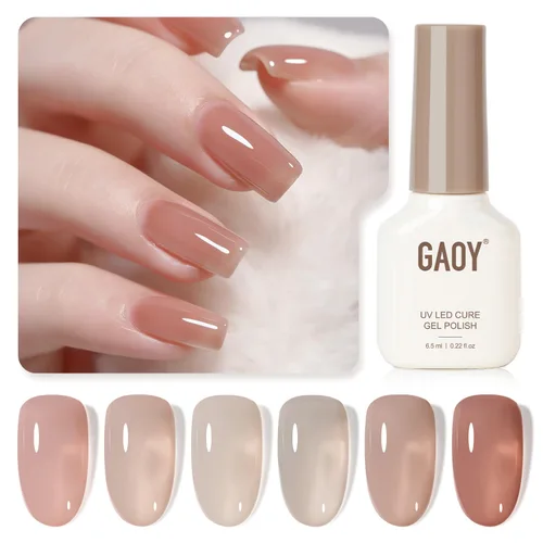 Vista 11 de GAOY Berry Collection - Esmalte de uñas en gel, color rosa intenso, borgoña, rojo, cereza y magenta, kit de esmalte de uñas para manicura de salón