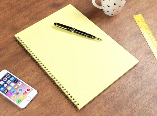 Vista 4 de Silvine Luxpad - Cuaderno de papel (A4, 120 páginas), color amarillo