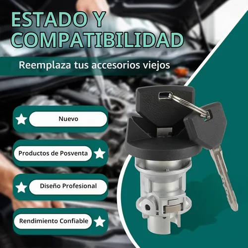 Vista 3 de AUTOKAY Cilindro de encendido y llave para Dodge Ram 1994-1996/Grand Caravan 1993-1995