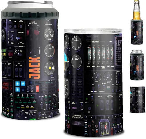 Vista 9 de Enfriador de latas personalizado del ejército de Estados Unidos con nombre personalizado, latas militares 4 en 1, vasos con aislamiento de 16 onzas