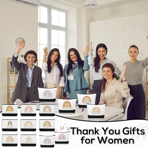 Vista 7 de 20 bolsas de cosméticos bohemias, inspiradoras, con texto en inglés "May You Be Proud", bolsa de regalo motivacional, bolsa de cosméticos de lona