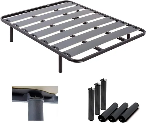 Vista 7 de DUÉRMETE ONLINE - Paquete completo de ahorro de cama con colchón de espuma viscoelástica Visco Pocket + base de listones anchos + patas roscadas