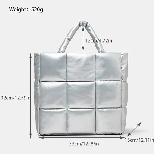 Vista 7 de Bolsas hobo para mujer, suaves, acolchadas, con relleno, con asa superior, cuadradas, sólidas, bolsas de mano