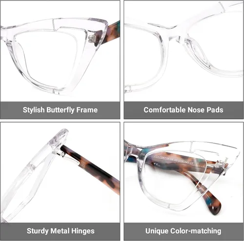 Vista 6 de Zeelool Elegantes gafas de mariposa para mujer con lente transparente sin receta Asta JGA706778