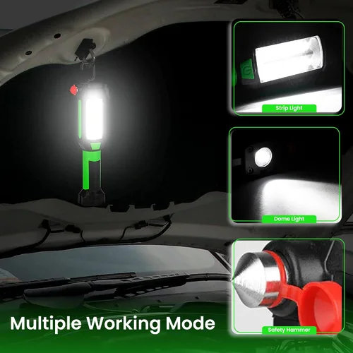 Vista 4 de AlltroLite Herramienta automática de emergencia 9 en 1 con linterna LED Kit de linterna multifunción para coche con tres modos de iluminación