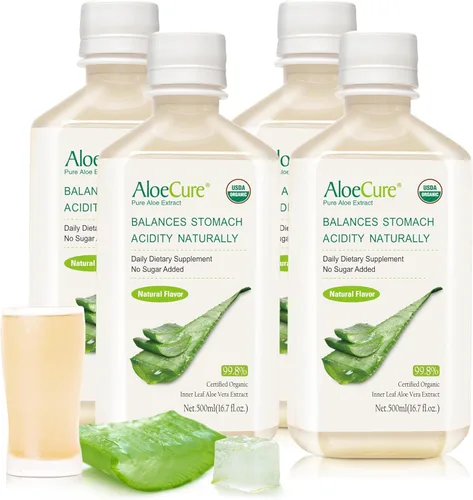 Vista 12 de AloeCure Jugo de aloe vera orgánico USDA hecho dentro de las 12 horas de la cosecha - Jugo puro de aloe natural, suplemento digestivo para apoyar