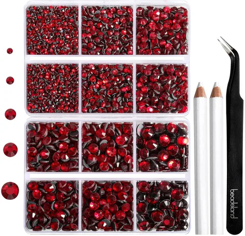 Vista 27 de 6736 piezas de diamantes de imitación termoadhesivos con parte trasera plana, diamantes de imitación morados para manualidades y ropa mezclados en 5