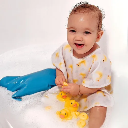 Vista 3 de BLOCCS - Funda para brazo 100% impermeable, bloques de bebé (12-24 meses), protector reutilizable para ducha, baño y natación, XS
