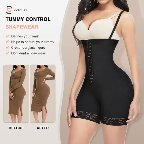 Vista 2 de FeelinGirl - Fajas moldeadoras para mujer control de abdomen fajas de compresión postoperatoria moldeador corporal con entrepierna abierta