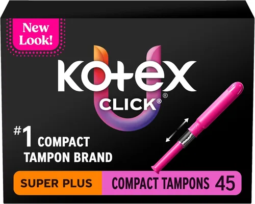 Vista 18 de Tampones U by Kotex Click Compact, absorción regular, sin perfume, 45 unidades (Paquete de 2)