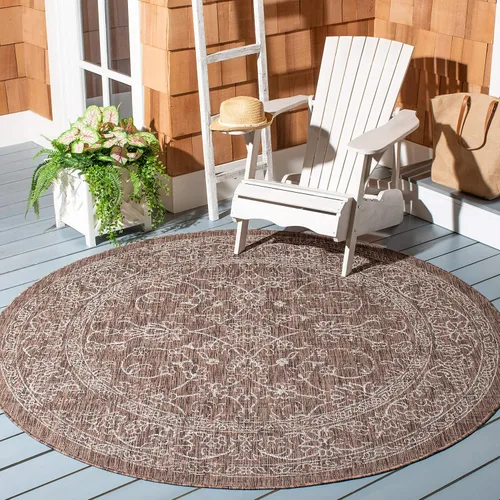 Vista 57 de SAFAVIEH Alfombra lavable al aire libre, colección Courtyard - 2'3" x 5', azul aguamarina y gris, no desprende pelusa y fácil limpieza, ideal