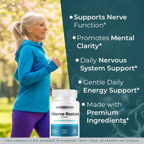 Vista 2 de (2 unidades) Nerve Restore - Cápsulas de fórmula avanzada para restaurar los nervios, fórmula natural premium, píldoras diarias NerveRestore que