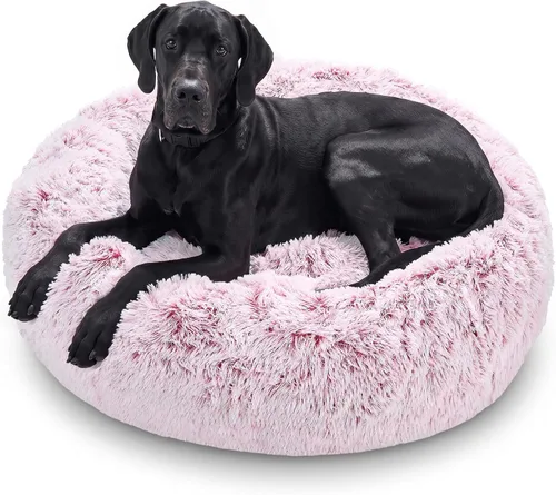 Vista 51 de JOLLYVOGUE - Cama para perros y gatos, cama relajante y antiestrés para mascotas y perros pequeños, cojín esponjoso en forma de dona para mascotas