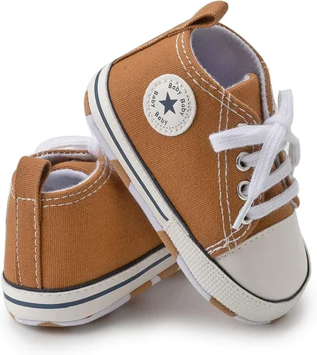 Vista 3 de KIDSUN zapatos deportivos altos hasta el tobillo para bebés niños y niñas con suela antideslizante suaves para recién nacidos zapatos precaminadores
