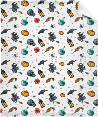 Vista 32 de Manta de Halloween para bebé, diseño de calabaza, fantasma, telaraña, súper suave, manta acogedora para recién nacido, manta de recepción para bebé