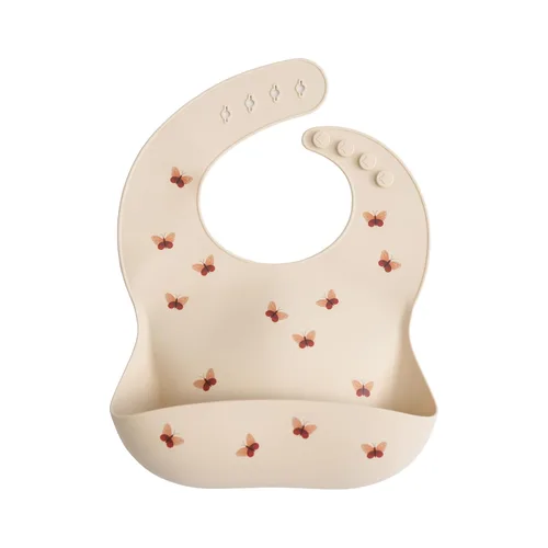 Vista 46 de Mushie - Babero de silicona para bebé, ajustable y resistente al agua (abejas) De 4 a 24 meses, lavable a máquina, correa ajustable