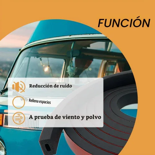 Vista 5 de Tira rectangular de goma de espuma, burlete de goma autoadhesivo, junta de goma para automóvil, barco, puerta de garaje, ventana, maquinaria y más