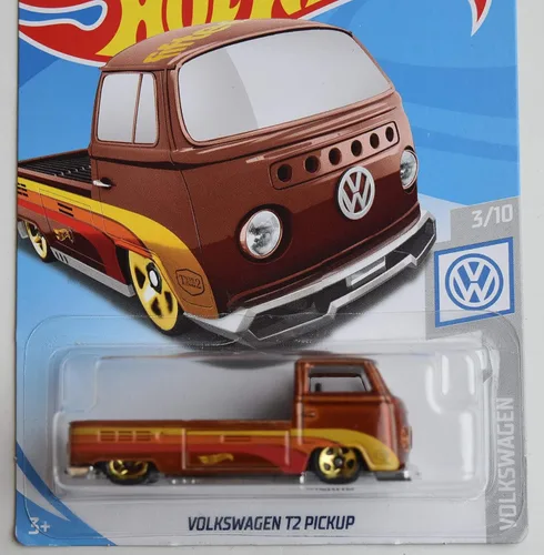 Vista 2 de HOT Wheels Escala 1:64 Volkswagen 3/10, naranja quemado Volkswagen T2 Pickup 96/250