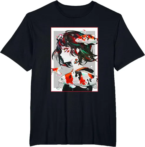 Vista 44 de Camiseta de anime anime japonés estético Otaku Negro