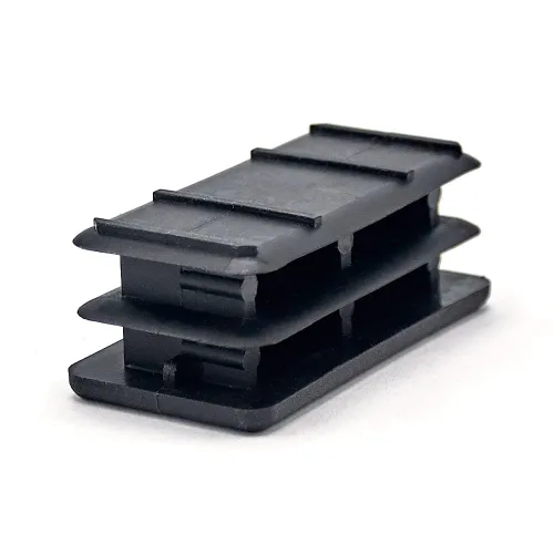 Vista 3 de Outwater Tapones rectangulares de plástico de 1-1/2 x 3 pulgadas para tubos, tapón de acabado para silla de tubo rectangular, protector de suelo, se