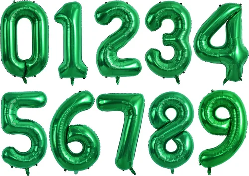 Vista 25 de TONIFUL Globos grandes de 50 pulgadas con números dorados del 0 al 9, globo digital grande de Mylar número 8 digital ocho para fiestas