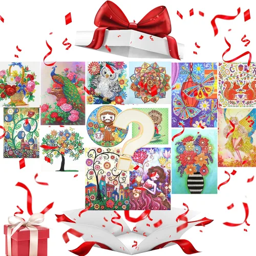 Vista 6 de antor Paquete de 10 kits de pintura de diamantes 5D para adultos, juego de arte de diamantes de paisaje de taladro completo, lienzo de pintura