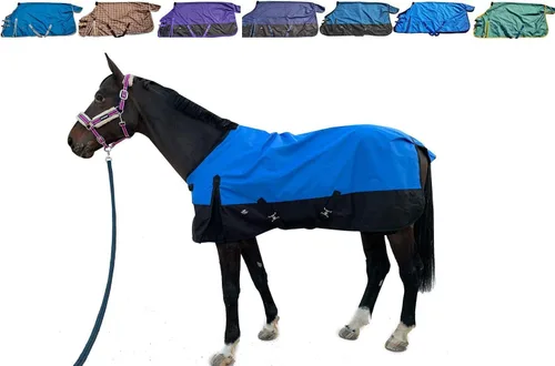 Vista 9 de 1200Denier - Manta impermeable y transpirable para caballo (63.8 in), color azul