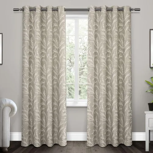 Vista 8 de EXCLUSIVE HOME Kilberry - Par de paneles de cortinas opacas con ojales en la parte superior, 52 x 63 pulgadas, gris ceniza